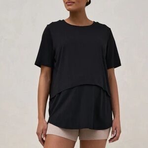 Bae the Label me and you nursing tee S black maternity short sleeve tank top